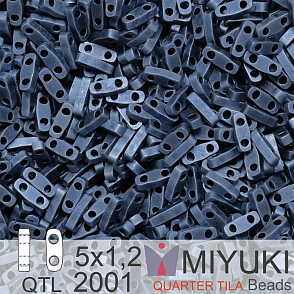 Korálky Miyuki QuarterTila. Barva Matte Gunmetal QTL 2001 Balení 3g