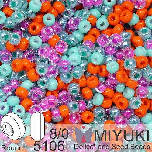 Korálky Miyuki Round 8/0. Barva 5106 Mix Summer Vacation. Balení 5g