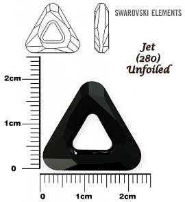 SWAROVSKI ELEMENTS Cosmic Triangle 4737 barva JET (280) velikost 20mm. 