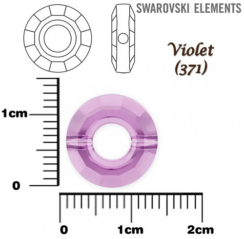 SWAROVSKI ELEMENTS RING BEAD 5139 barva VIOLET (371) velikost 12,5mm.