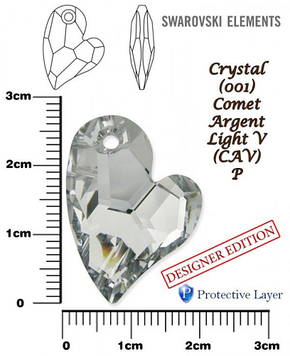 SWAROVSKI 6261 Devoted 2 U Heart barva CRYSTAL COMET ARGENT LIGHT V (CAV)+P velikost 27mm.