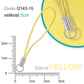 Závěs s kroužkem. Materiál ocel pr. kroužku 6mm ozn. Q143-15 . Barva YELLOW