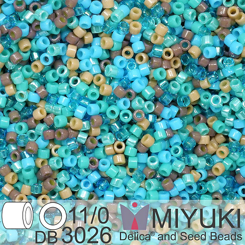 Korálky Miyuki Delica 11/0. Barva Mix DB3026 Blue Breeze. Balení 5g.