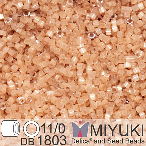 Korálky Miyuki Delica 11/0. Barva Dyed Cinnamon Silk Satin DB1803. Balení 5g.
