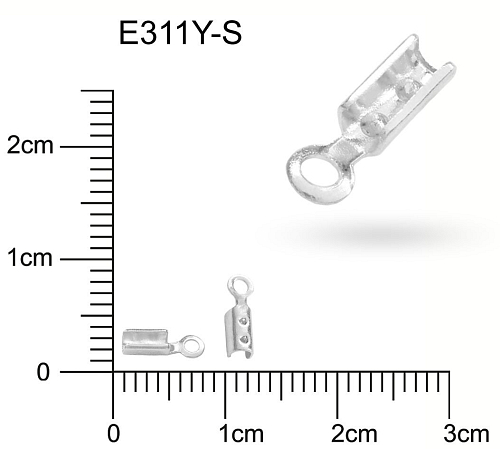 Koncovka otevřená s očkem. Ozn.-E311Y S. Barva stříbrná. 