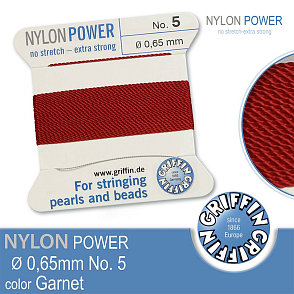 NYLON Power velmi pevná nit GRIFFIN síla nitě 0,65mm Barva Garnet