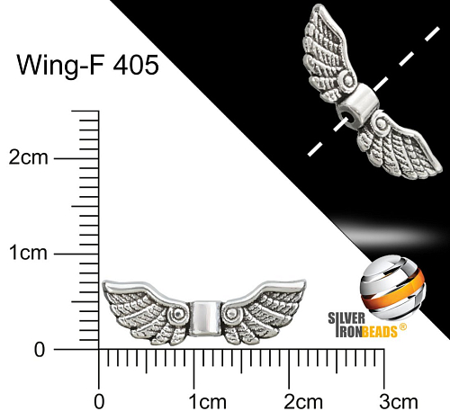 Přívěsek ANDĚLSKÉ KŘÍDLO . Ozn.-WING F405 v platinové barvě Velikost 21x7mm.