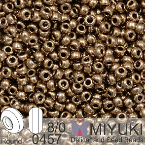 Korálky Miyuki Round 8/0. Barva 0457 Metallic Dark Bronze. Balení 5g