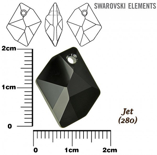SWAROVSKI 6680 COSMIC Pendant barva JET velikost 20mm.
