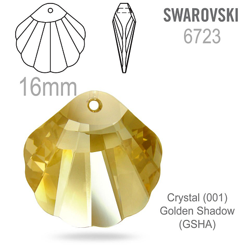 SWAROVSKI Shell Pendant barva Crystal (001) Golden Shadow (GSHA) velikost 16mm.