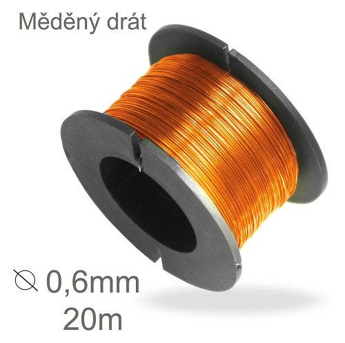 Drátek měděný 0,6 mm v délce 20m pro drátkování.