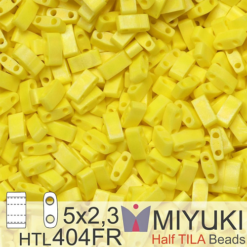 Korálky Miyuki Half Tila. Barva Matte Opaque Yellow AB HTL 404FR. Balení 3g.