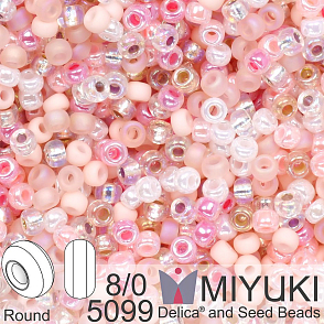 Korálky Miyuki Round 8/0. Barva 5099 Mix Baby pink. Balení 5g