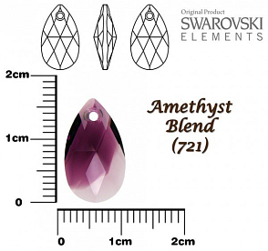 SWAROVSKI Pear-Shaped 6106 barva AMETHYST BLEND velikost 16mm.