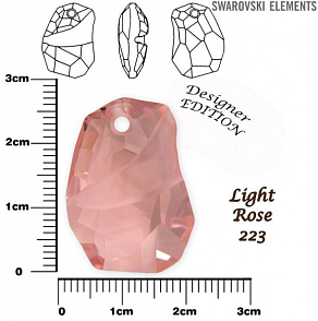SWAROVSKI ELEMENTS Divine Rock Pendant 6191 barva Light ROSE (223), velikost 27mm.