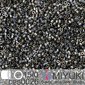 Korálky Miyuki Delica 15/0. Barva DBS 0026 Metallic Steel Iris. Balení 2g.