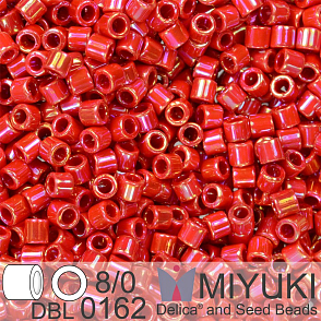 Korálky Miyuki Delica 8/0. Barva Op Red AB DBL0162. Balení 5g.