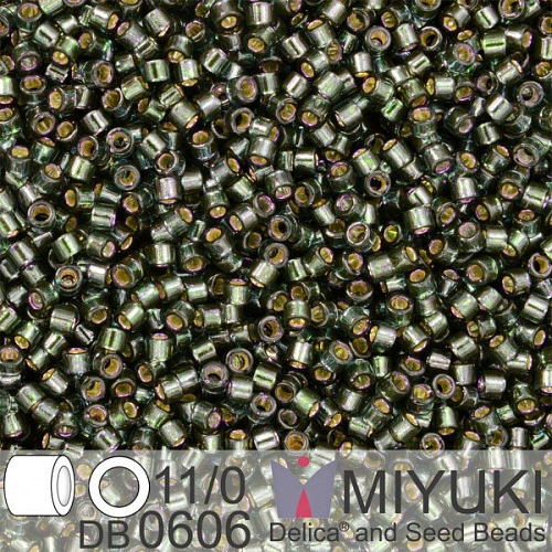 Korálky Miyuki Delica 11/0. Barva Dyed S/L Dk Olive DB0606. Balení 5g
