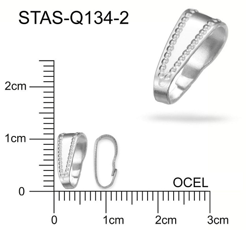 Závěsná ŠLUPNA  CHIRURGICKÁ OCEL ozn.-STAS-Q134-2. velikost 11,0 x 4,2mm.