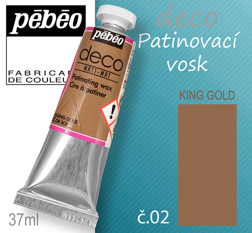 Patinovací VOSK Pébeo DECO. Odstín č.02 KING GOLD Matt. Balení 37ml.