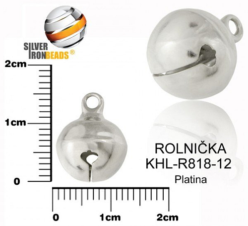 ROLNIČKA ozn. KHL-R818-12. Velikost pr.12mm. Barva platina.