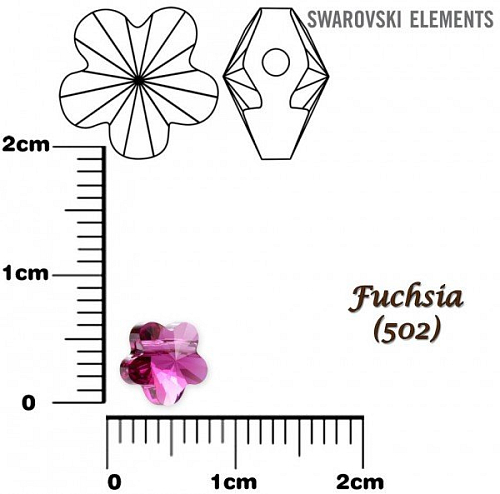 SWAROVSKI KORÁLKY Flower Bead barva FUCHSIA velikost 6mm. Balení 4Ks.