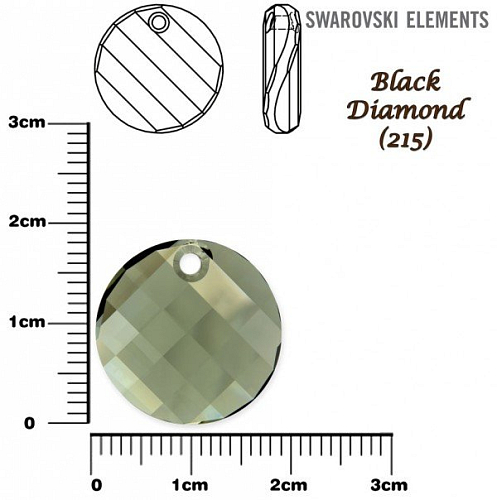 SWAROVSKI PŘÍVÉSKY TWIST Pendant 6621 barva BLACK DIAMOND velikost 18mm.
