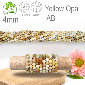 Korálky z minerálů Yellow Opal  AB Fazetovaný přírodní polodrahokam. Velikost pr.4mm. Balení 95Ks.