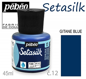 BARVY na HEDVÁBÍ barva modrá Gitane č.12.Výrobce PEBEO 45ml.