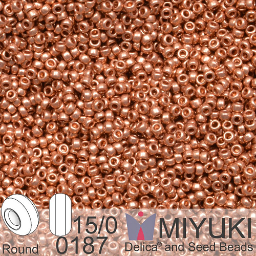 Korálky Miyuki Round 15/0. Barva 187 Copper Plated. Balení 3g