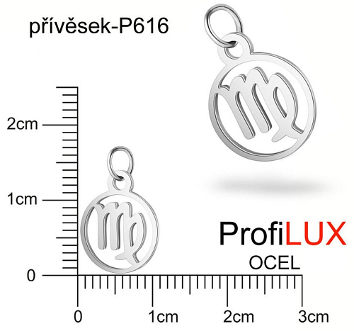 Přívěsek Chirurgická Ocel ozn-P616 Znamení Zvěrokruhu PANNA velikost 11x13mm tl.1.2mm. Řada přívěsků ProfiLUX.