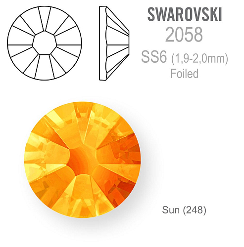 SWAROVSKI FOILED velikost SS6 barva SUN 