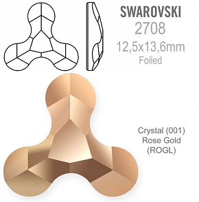 Swarovski 2708 Molecule FB Foiled velikost 12,5x13,6mm. Barva Crystal Rose Gold 