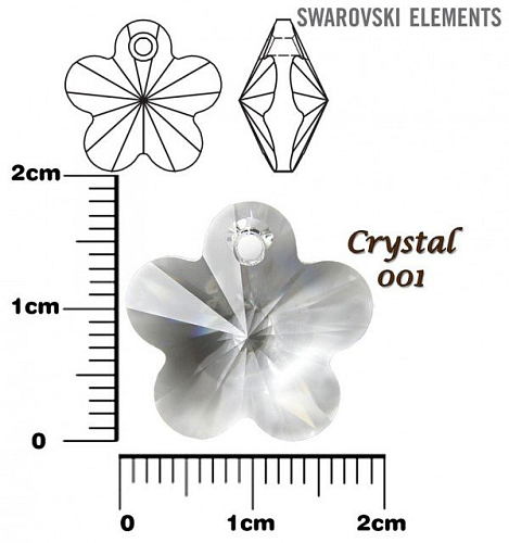 SWAROVSKI Flower Pendant barva CRYSTAL velikost 18mm