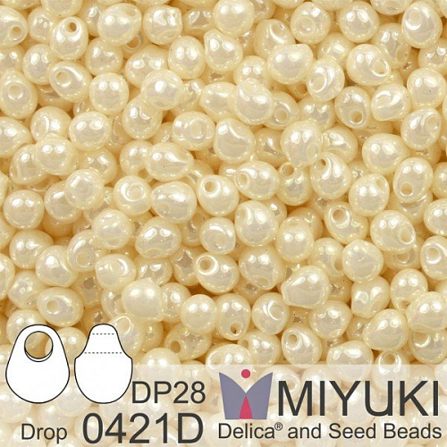 Korálky Miyuki Drop 2,8mm. Barva 0421D Cream Ceylon. Balení 5g.