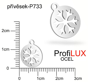 Přívěsek Chirurgická Ocel ozn-P733 medailon VLOČKA velikost pr.12mm. Řada přívěsků ProfiLUX
