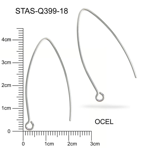 Náušnice drátěná s očkem Chirurgická ocel STAS Q399-18