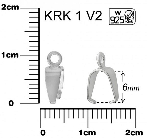 ŠLUPNA ozn.KRK 1 V2. Materiál STŘÍBRO AG925.váha 0,22g.