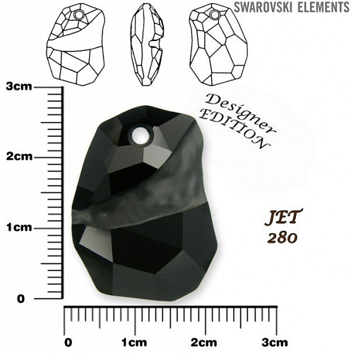 SWAROVSKI Divine Rock Pendant 6191 barva JET velikost 27mm.