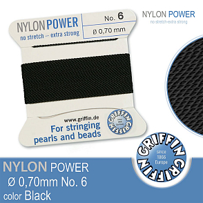 NYLON Power velmi pevná nit GRIFFIN síla nitě 0,70mm Barva Black