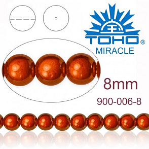 MIRACLE beads original Japan. Velikost 8mm. Barva 006 COPPER. 