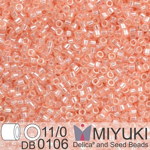 Korálky Miyuki Delica 11/0. Barva Shell Pink Luster DB0106. Balení 5g.