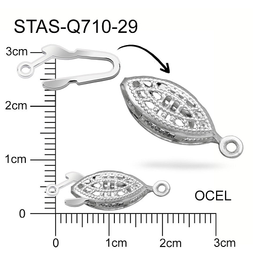 Mechanické zapínání (Záponka) CHIRURGICKÁ OCEL ozn.-STAS-Q710-29. velikost 7x18mm