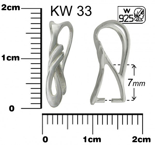 ŠLUPNA ozn. KW 33. Materiál STŘÍBRO AG925.váha 0,70g