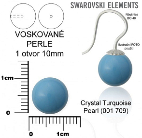 SWAROVSKI 5818 Voskované Perle 1otvor barva CRYSTAL TURQUOISE PEARL 709 velikost 10mm.