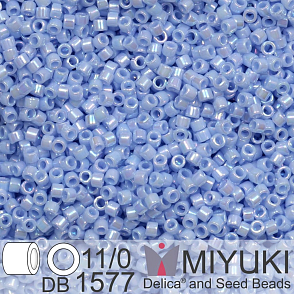 Korálky Miyuki Delica 11/0. Barva Opaque Agate Blue AB DB1577. Balení 5g.