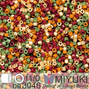 Korálky Miyuki Delica 11/0. Barva Autumn Field Mix DB3046. Balení 5g