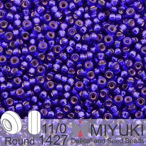 Korálky Miyuki Round 11/0. Barva 1427 Dyed S/L Dk Violet. Balení 5g