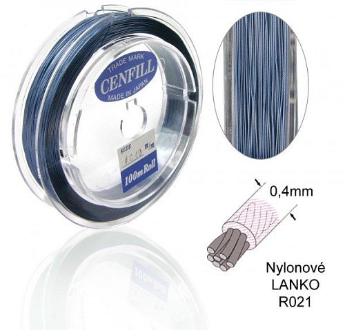 Nylonové LANKO .Barva R021 NAVY BLUE (námořnická modř). Velikost 0,4mm.