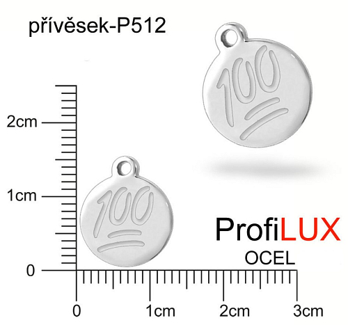 Přívěsek Chirurgická Ocel ozn-P512 medailon 100 velikost pr.12mm tl.1.2mm. Řada přívěsků ProfiLUX. 
